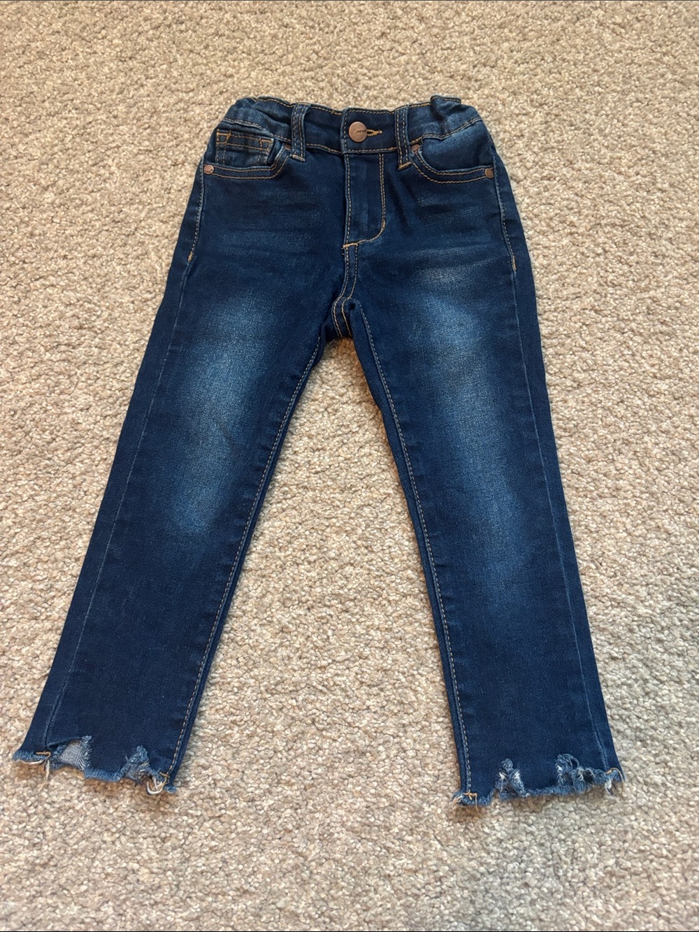Joe's Jeans girls 3T Kids Dark Blue Skinny Jeans with Frayed Hem